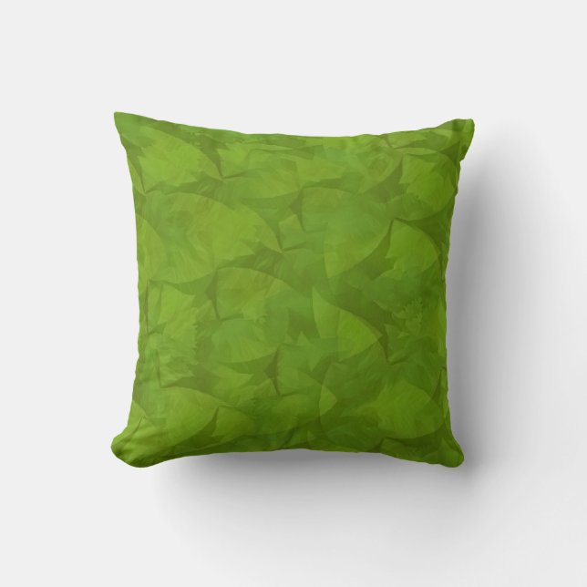 Groen Blad Abstract Kunst Ontwerp Kussen (Voorkant)