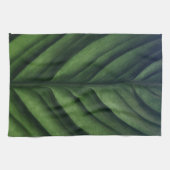 Groen blad, bananenblad, gestreept, gevouwen theedoek (Horizontaal)