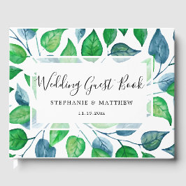 Groen Blad Blad Blad Waterverf Geschilderde Bruilo Gastenboek