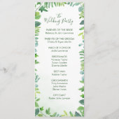 Groen Blad Bladblad Waterverf Trouwprogramma's Programmakaart (Achterkant)