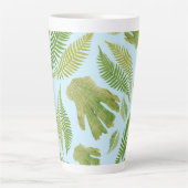 Groen blad Blauw van kleur. bladpatroon Latte Mok (Voorkant)