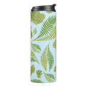 Groen blad Blauw van kleur. bladpatroon Thermosbeker (Gedraaid links)