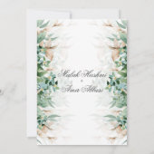 Groen Blad Bloemen Islamitische Moslim Bruiloft Kaart (Achterkant)