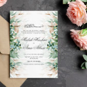 Groen Blad Bloemen Islamitische Moslim Bruiloft Kaart