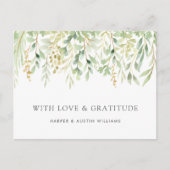 Groen Blad Botanie Dank Je Trouw Briefkaart (Voorkant)