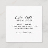 Groen blad Botanisch Patroon Vierkant Vierkante Visitekaartje (Achterkant)