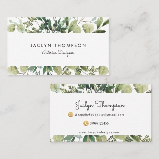 groen blad botanisch visitekaartje (Voorkant / Achterkant)