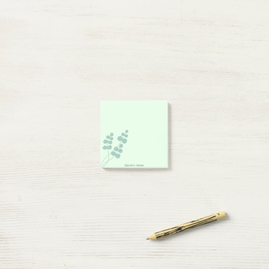 Groen blad Botanische Eucalyptus groen pastel Post-it® Notes (Op bureau)