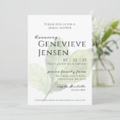Groen blad bruids douche uitnodiging (Staand voorkant)