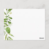 Groen blad bruiloft advies Kaarten, rustiek groen Briefkaart (Achterkant)