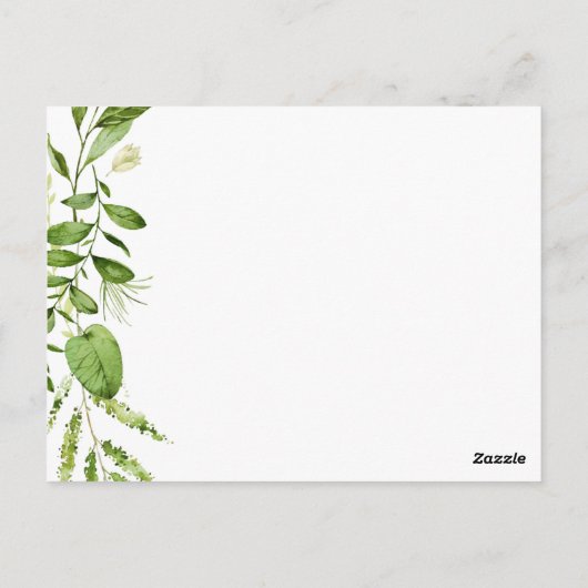 Groen blad bruiloft advies Kaarten, rustiek groen Briefkaart (Achterkant)