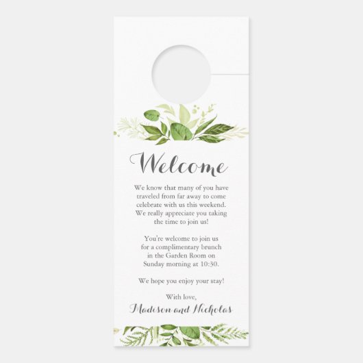 Groen blad bruiloft deur hangers, rustiek groen deurhanger (Achterkant)