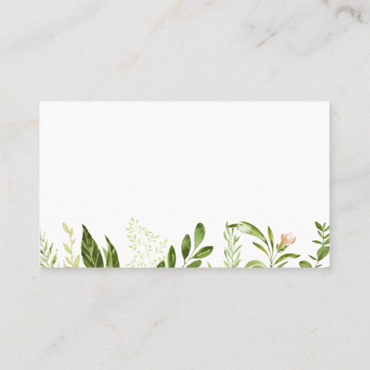 Groen Blad Bruiloft Flat Place Card Rustiek groen Plaatskaartje (Achterkant)