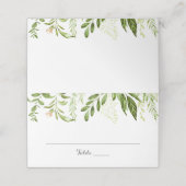 Groen blad bruiloft gevouwen plaats kaarten, groen plaatskaartje (Buitenkant ongevouwen)