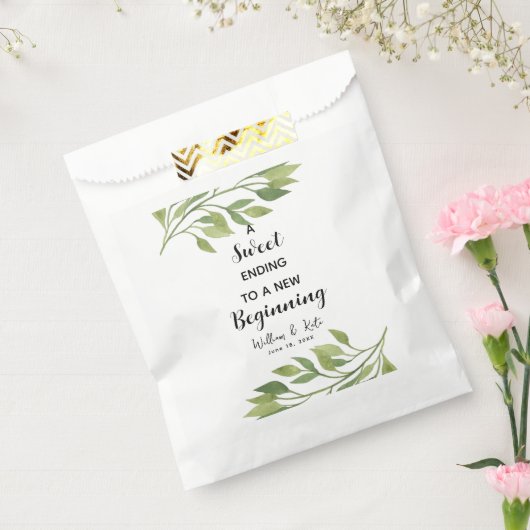 groen blad bruiloft gunst tas zoet einde bedankzakje (Gezegeld)