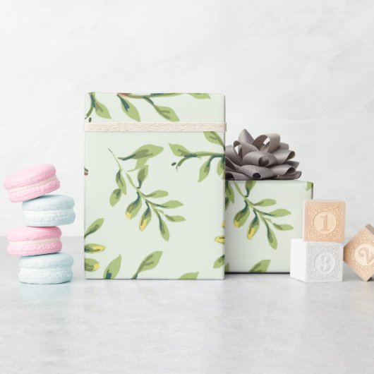 Groen Blad Cadeaupapier (Baby Shower)