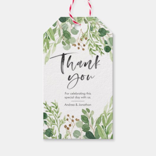Groen blad dank u voor labels cadeaulabel (Voorkant)