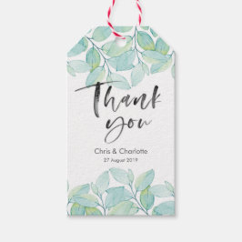 Groen blad dank u voor labels cadeaulabel