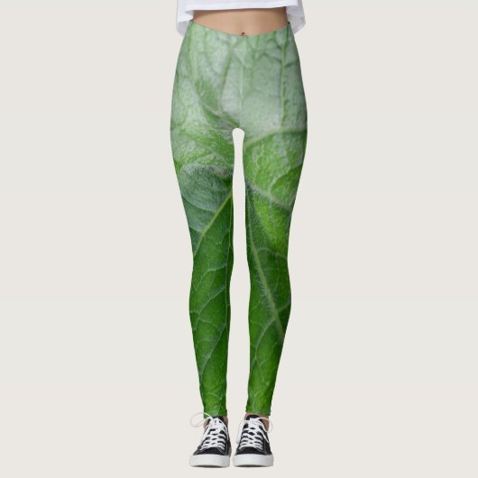 Groen blad detail leggings (Voorkant)