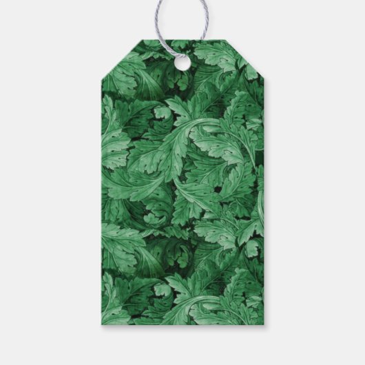 Groen blad (door William Morris) Cadeaulabel (Voorkant)