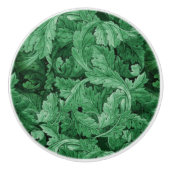 Groen blad (door William Morris) Keramische Knop (Voorkant)