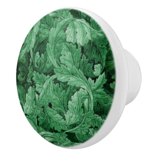 Groen blad (door William Morris) Keramische Knop (Rechts)
