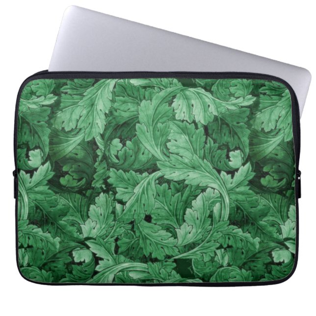 Groen blad (door William Morris) Laptop Sleeve (Voorkant)