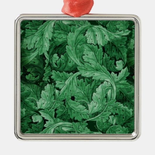 Groen blad (door William Morris) Metalen Ornament (Voorkant)