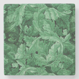 Groen blad (door William Morris) Stenen Onderzetter