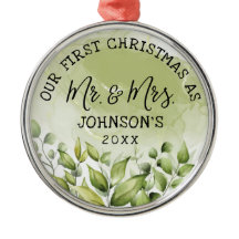 Groen Blad Eerste Kerstmis als Mijnheer en Mevrouw