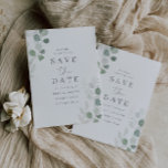 Groen blad Elegance Bruiloft Save The Date<br><div class="desc">Green Leaf Elegance Bruiloft Bewaar de datum Zie bijpassend collectie in Niche en Nest Store</div>