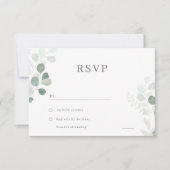 Groen blad Elegant Bruiloft RSVP Kaartje (Voorkant)