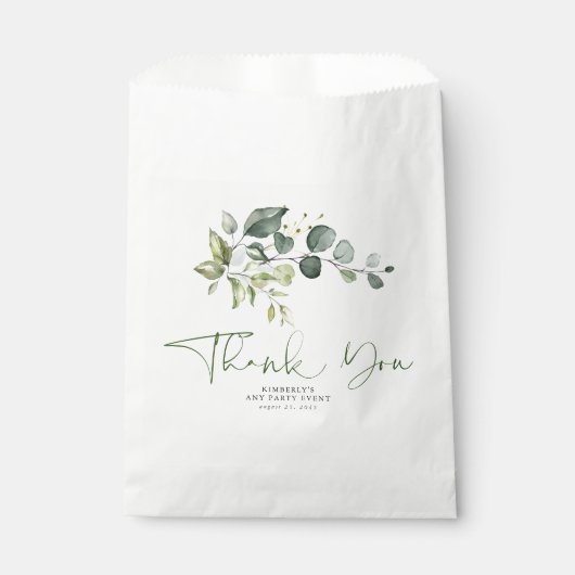 Groen Blad Elegant Dank Je Bedankzakje (Voorkant)