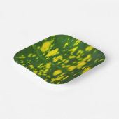 Groen blad en gele stip Ontwerp 7" Vierkant Papieren Bordje (Gebogen)