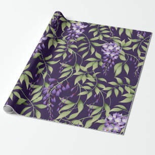 Groen blad en Wisteria Bloemmotief Cadeaupapier