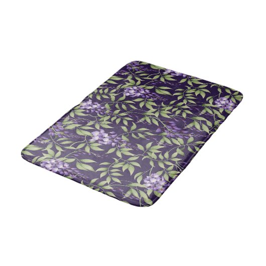 Groen blad en Wisteria Bloempatroon Badmat (Gekanteld)
