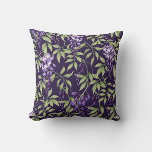 Groen blad en Wisteria Bloempatroon Kussen