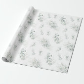 Groen Blad Eucalyptus Elegant Cadeaupapier (Uitgerold)