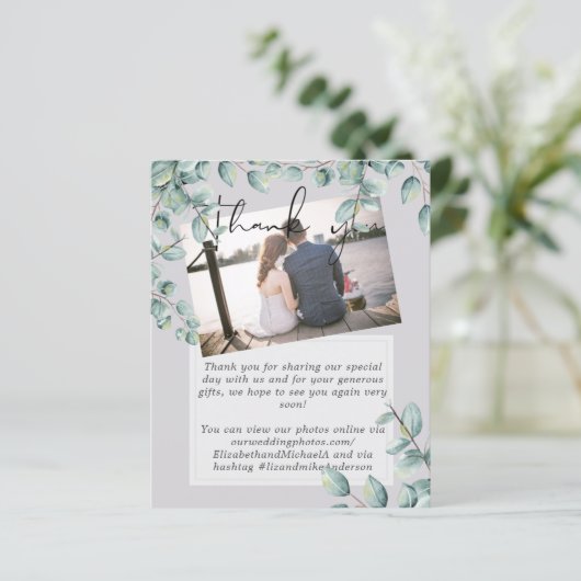 Groen blad Eucalyptus Lila Citroen Grijs Bruiloft (Staand voorkant)