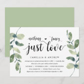 Groen Blad Eucalyptus, Zwarte Inkt, Trouwen Elopem Kaart (Voorkant / Achterkant)