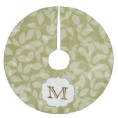 Groen Blad Floral Foli Monogram Initiaal boomrok Kerstboom Rok (Voorkant)