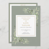 Groen Blad Funeral Gedachtenis Order Of Service Programmakaart (Voorkant / Achterkant)