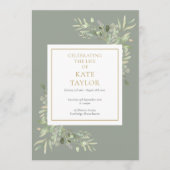 Groen Blad Funeral Gedachtenis Order Of Service Programmakaart (Voorkant)