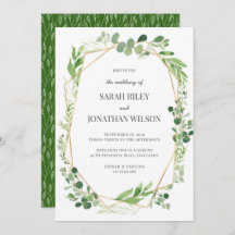 Groen blad goud Terrarium Bruiloft uitnodiging