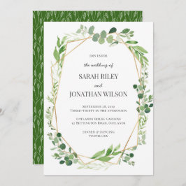 Groen blad goud Terrarium Bruiloft uitnodiging