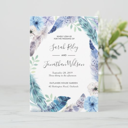 Groen blad goud Terrarium Bruiloft uitnodiging (Staand voorkant)