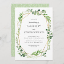 Groen blad goud Terrarium Bruiloft uitnodiging