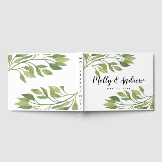 groen blad groen bruiloft Gastenboek (Volledig)