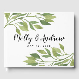 groen blad groen bruiloft Gastenboek