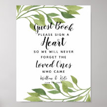 groen blad hart gast boek trouwen